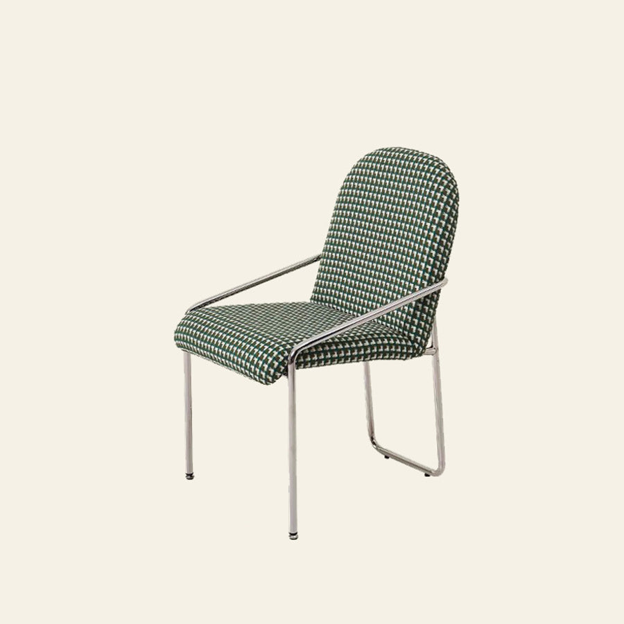 Nordic Curved Flannel Steel Dining Chair