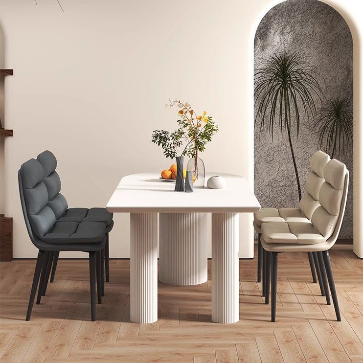 Contemporary Leather Metal Dining Chair
