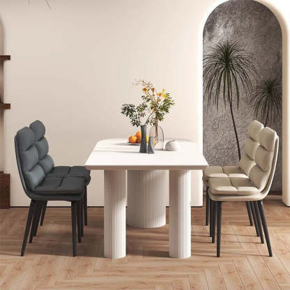 Contemporary Leather Metal Dining Chair