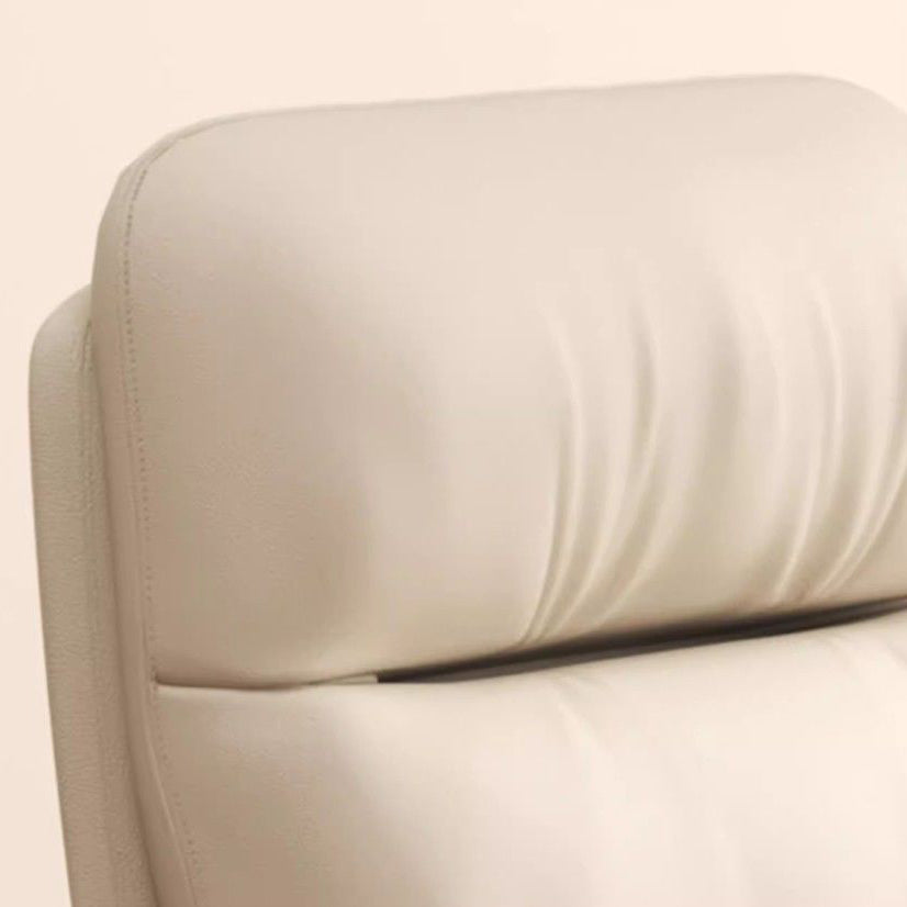 Contemporary Leather Metal Dining Chair — Caramel