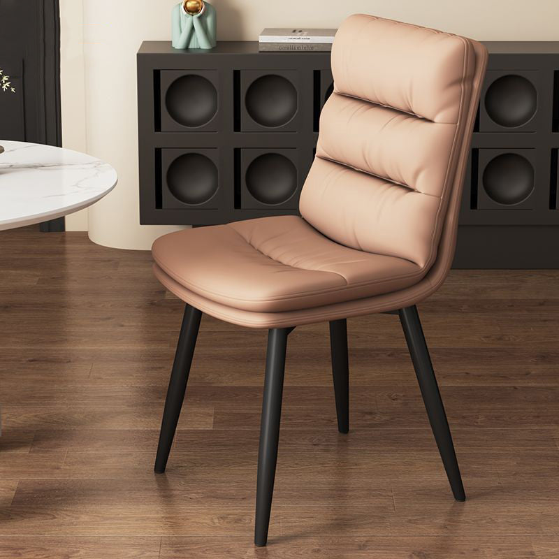 Contemporary Leather Metal Dining Chair