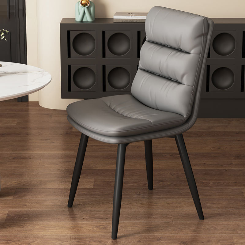 Contemporary Leather Metal Dining Chair