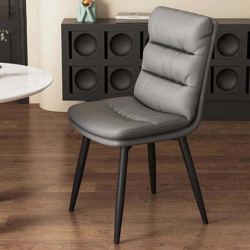 Contemporary Leather Metal Dining Chair