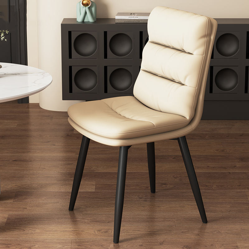 Contemporary Leather Metal Dining Chair