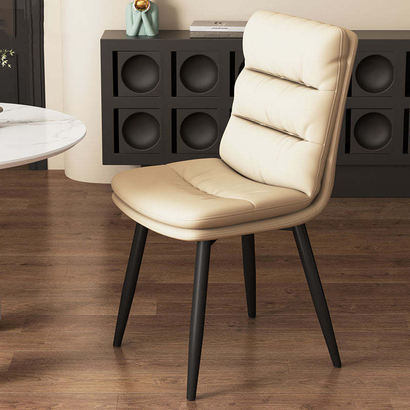 Contemporary Leather Metal Dining Chair