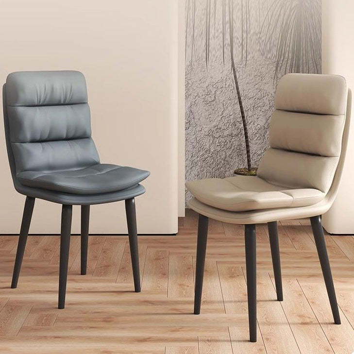 Contemporary Leather Metal Dining Chair