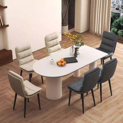 Contemporary Leather Metal Dining Chair