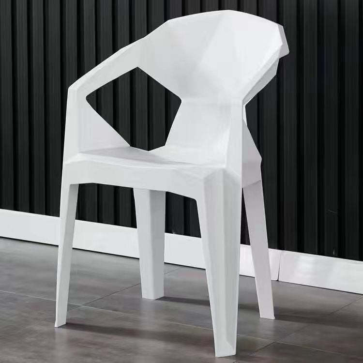 Contemporary Plastic Dining Chair — Blue