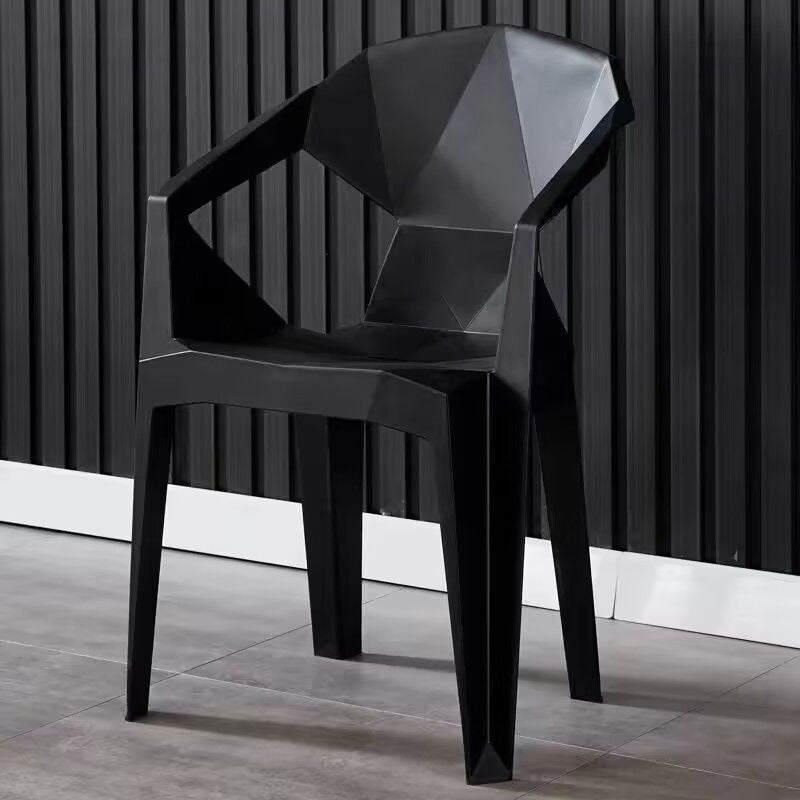 Contemporary Plastic Dining Chair — Black