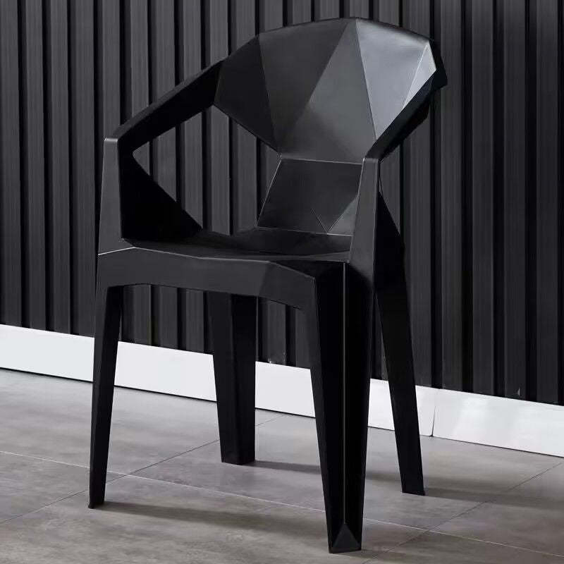 Contemporary Plastic Dining Chair — Black