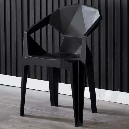 Contemporary Plastic Dining Chair — Black