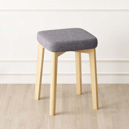 Contemporary Tech Fabric Solid Wood Stackable Low Stool