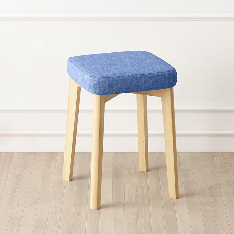 Contemporary Tech Fabric Solid Wood Stackable Low Stool