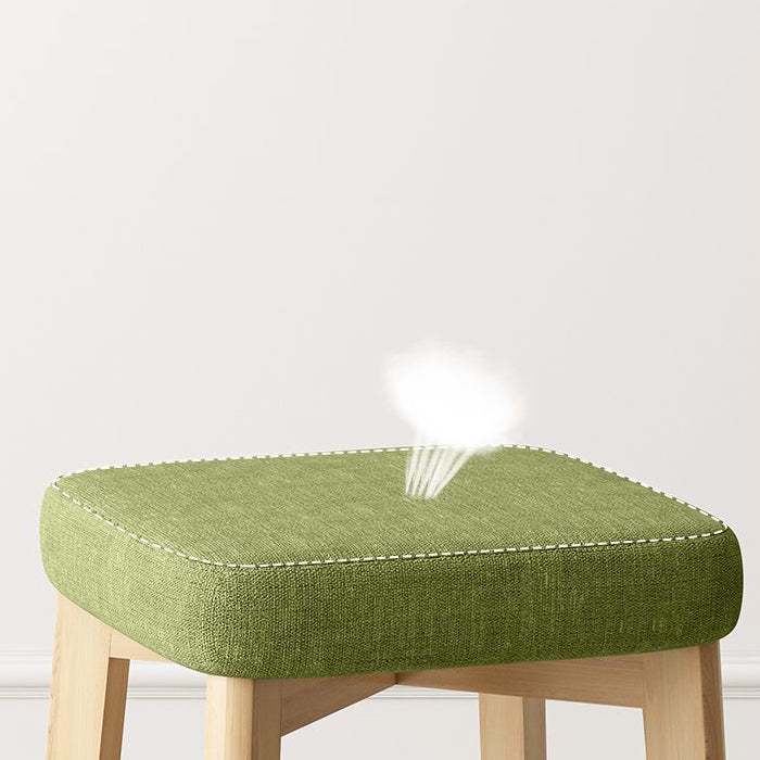 Contemporary Tech Fabric Solid Wood Stackable Low Stool — Yellow Linen