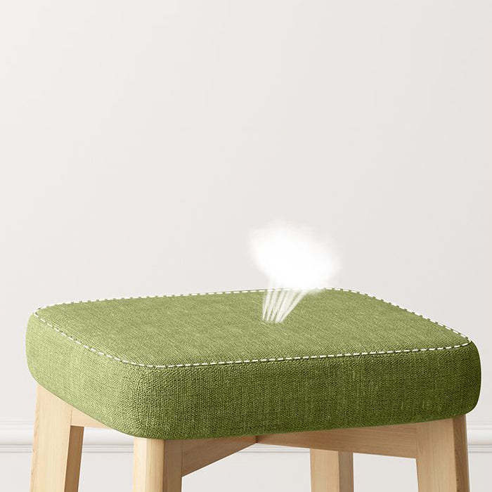 Contemporary Tech Fabric Solid Wood Stackable Low Stool — Yellow Linen