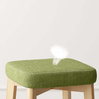 Contemporary Tech Fabric Solid Wood Stackable Low Stool — Yellow Linen