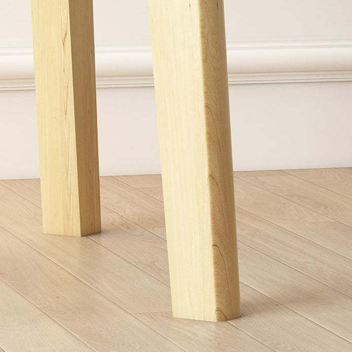 Contemporary Tech Fabric Solid Wood Stackable Low Stool — Light Gray Linen