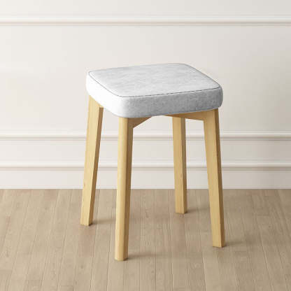 Contemporary Tech Fabric Solid Wood Stackable Low Stool — Green Tech Fabric