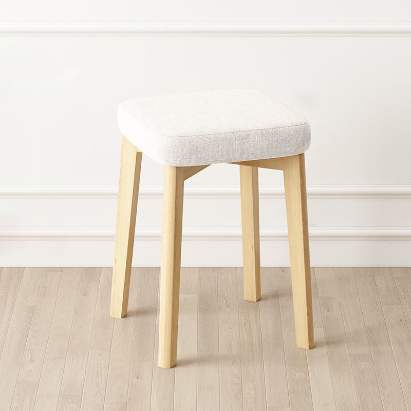 Contemporary Tech Fabric Solid Wood Stackable Low Stool — Deep Gray Tech Fabric