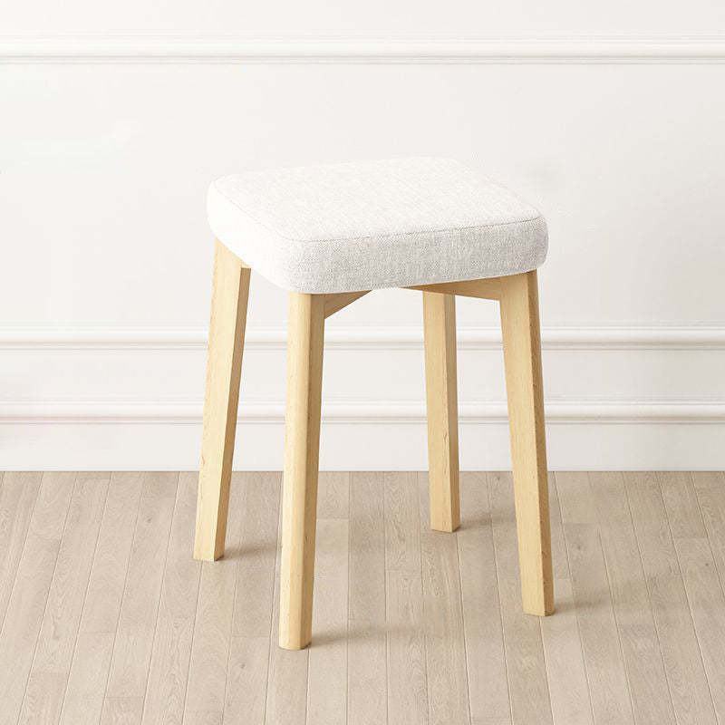 Contemporary Tech Fabric Solid Wood Stackable Low Stool — Deep Gray Tech Fabric
