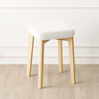 Contemporary Tech Fabric Solid Wood Stackable Low Stool — Deep Gray Tech Fabric