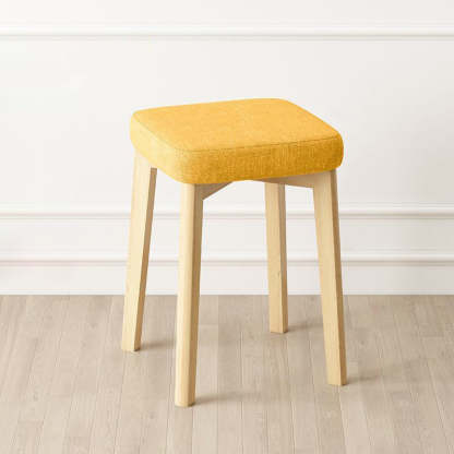 Contemporary Tech Fabric Solid Wood Stackable Low Stool