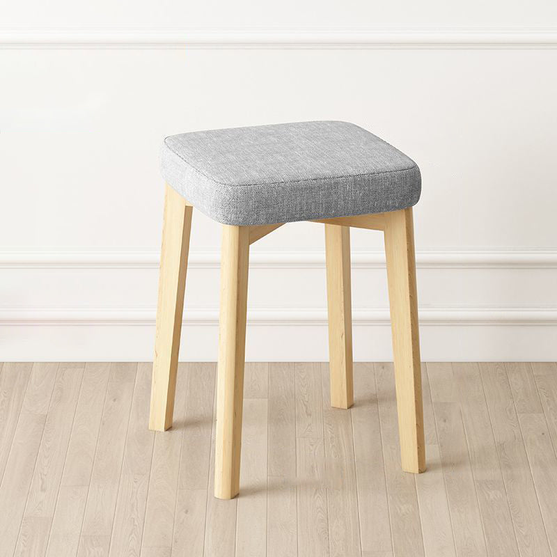 Contemporary Tech Fabric Solid Wood Stackable Low Stool