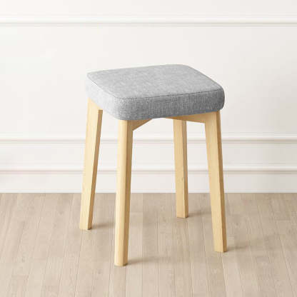 Contemporary Tech Fabric Solid Wood Stackable Low Stool