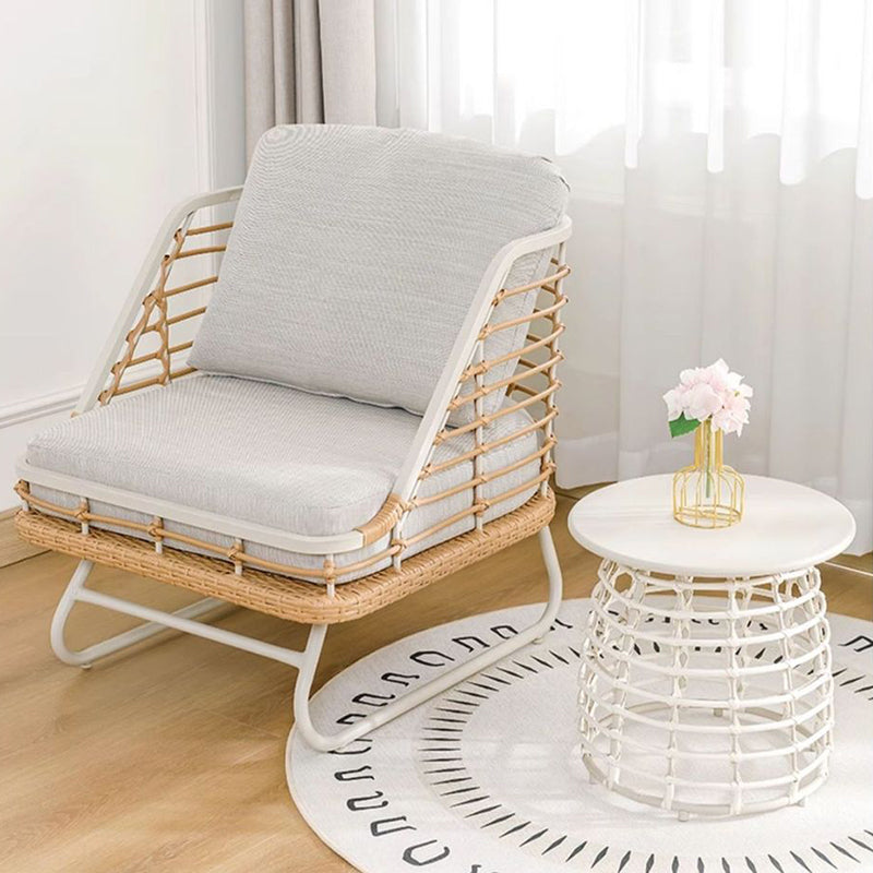 Natural rustic boho woven accent chairs