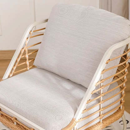 Boho Rattan Woven Steel Accent Chair