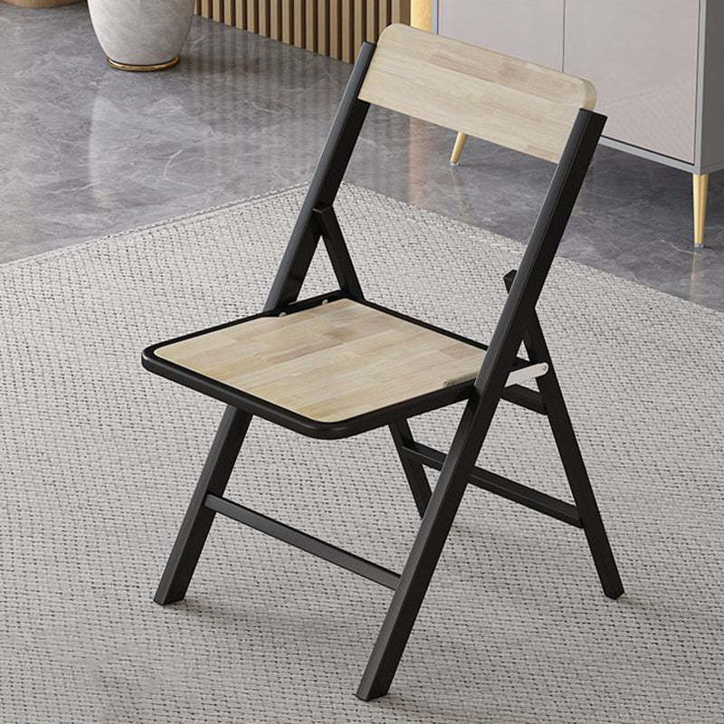 Modern Solid Wood Melamine Foldable Dining Chair — White