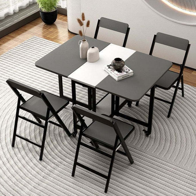 Modern Solid Wood Melamine Foldable Dining Chair — Wood Color