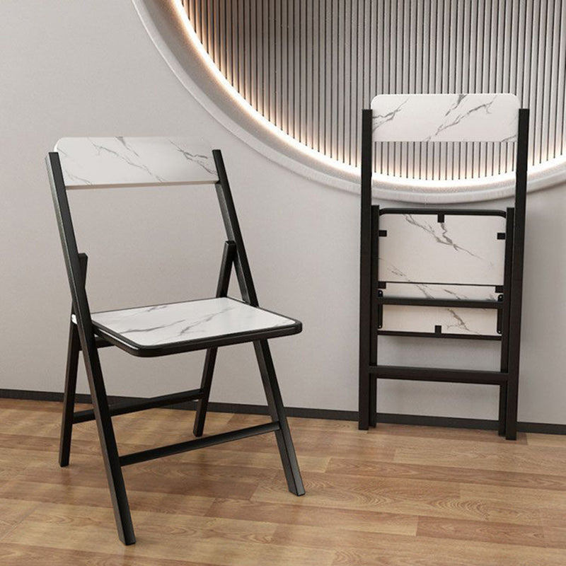 Modern Solid Wood Melamine Foldable Dining Chair — Black