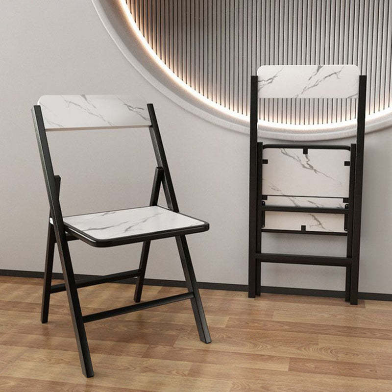 Modern Solid Wood Melamine Foldable Dining Chair — Black