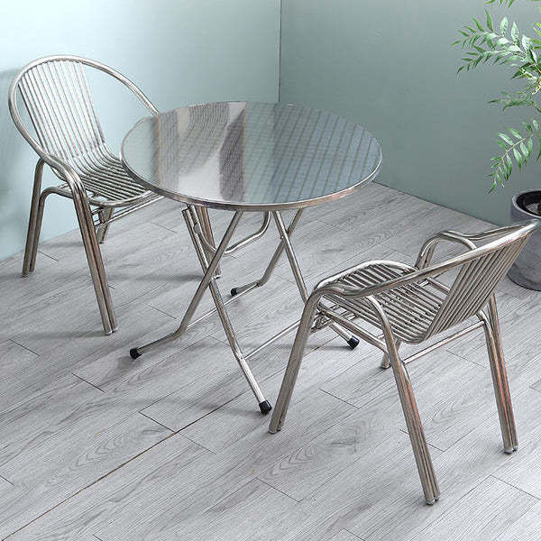 Modern Curved Steel Stackable Dining Chair