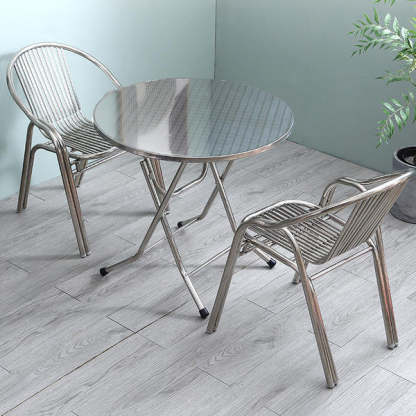 Modern Curved Steel Stackable Dining Chair