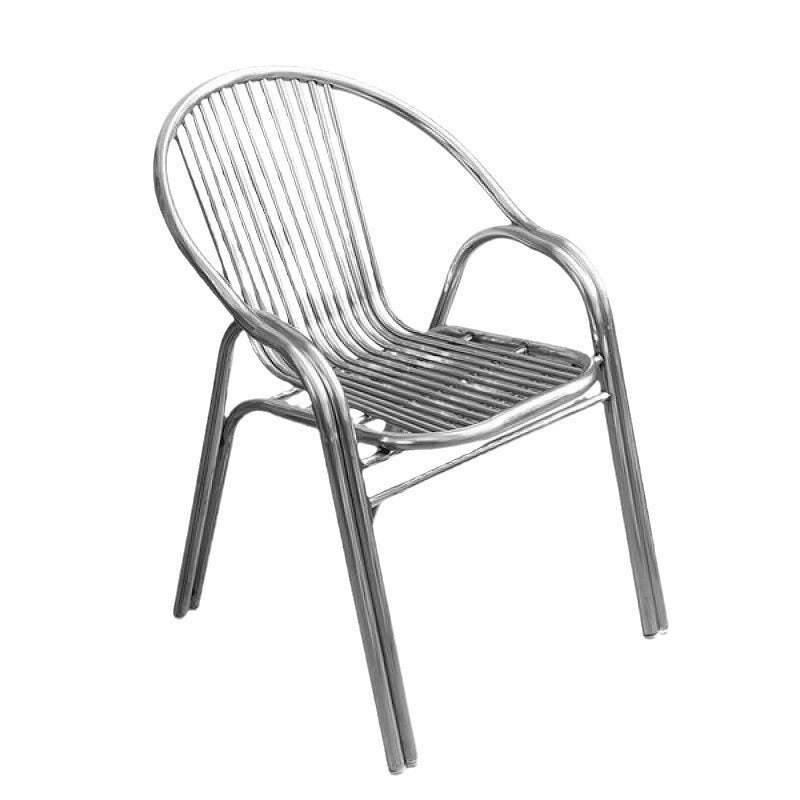 Modern Curved Steel Stackable Dining Chair