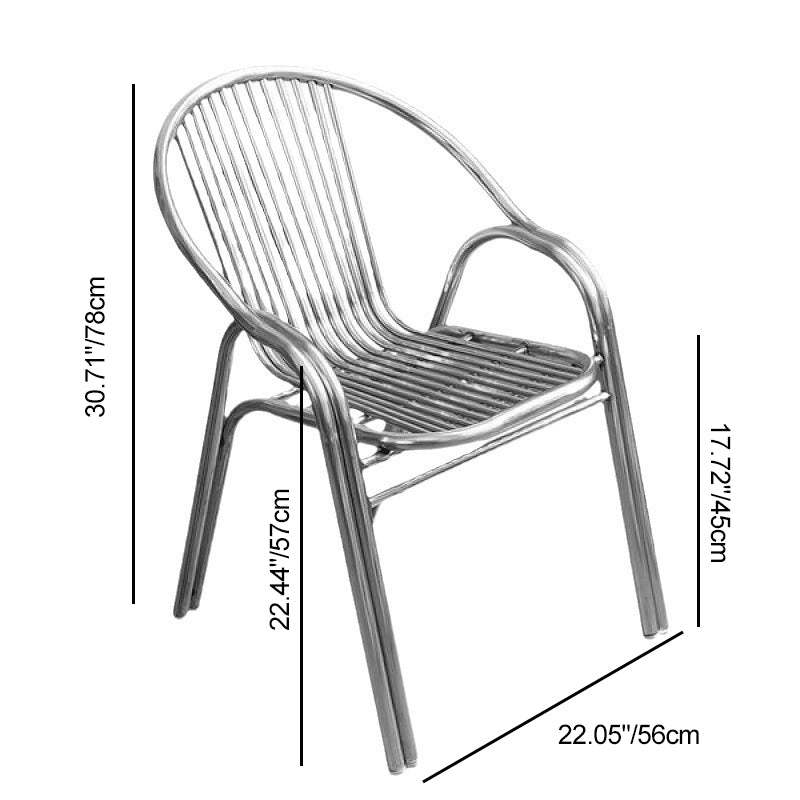 Modern Curved Steel Stackable Dining Chair