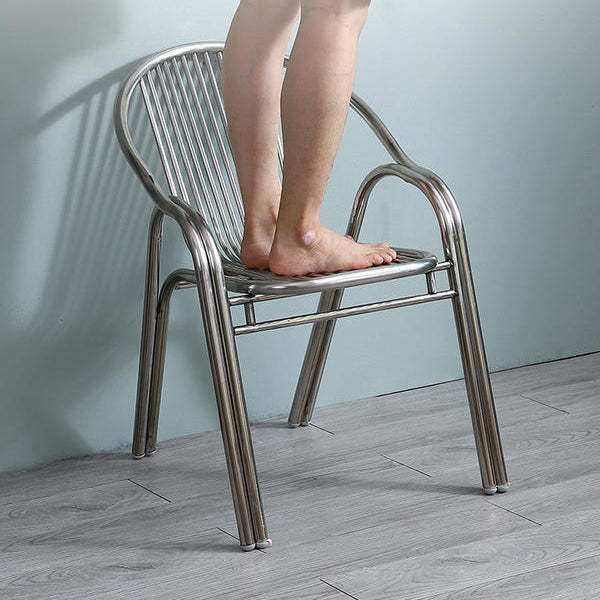 Modern Curved Steel Stackable Dining Chair