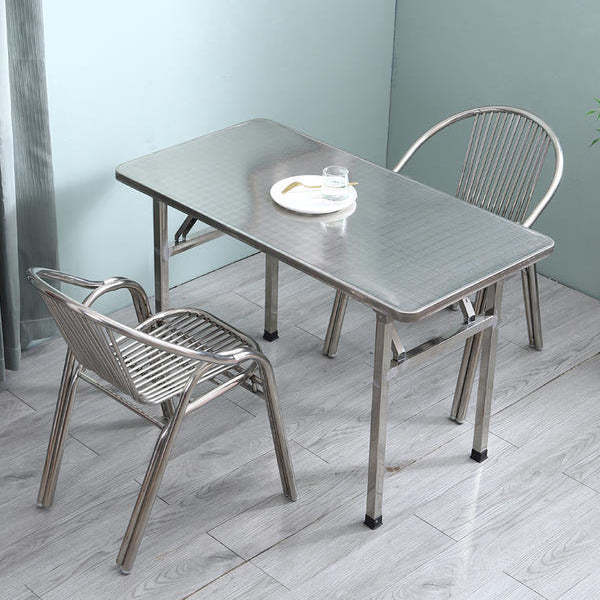 Modern Curved Steel Stackable Dining Chair