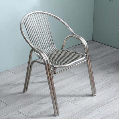 Modern Curved Steel Stackable Dining Chair