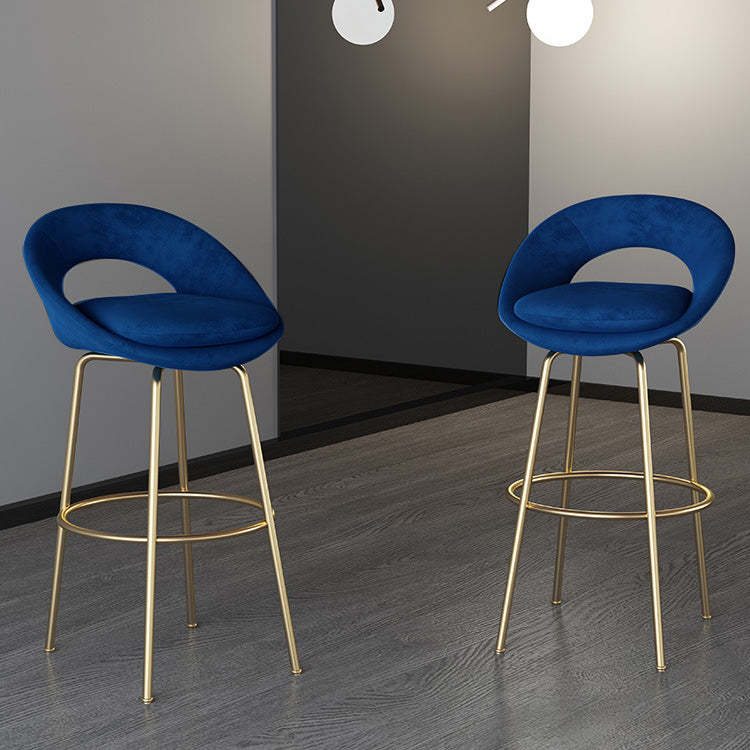 Luxury flannel round bar & counter stools in metal leather