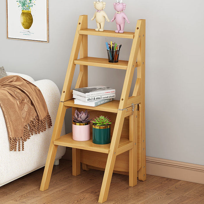 Contemporary Wood Folding Step Stool Ladder Chair