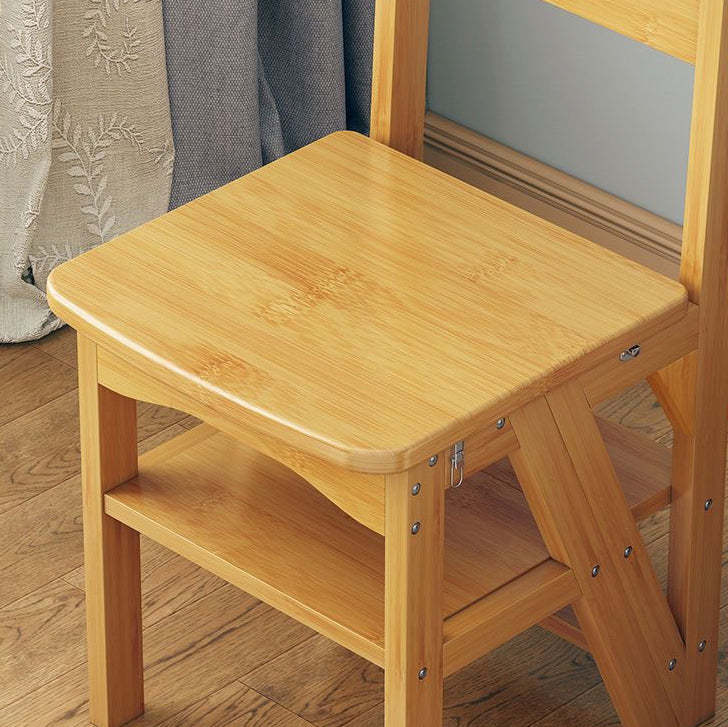 Contemporary Wood Folding Step Stool Ladder Chair — Blue