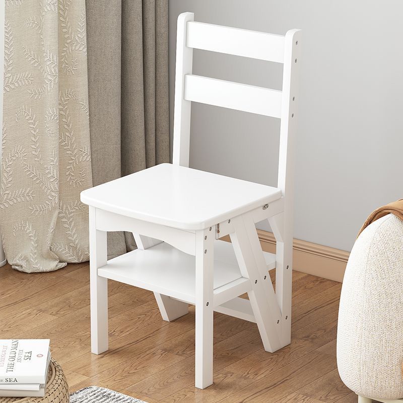 Contemporary Wood Folding Step Stool Ladder Chair
