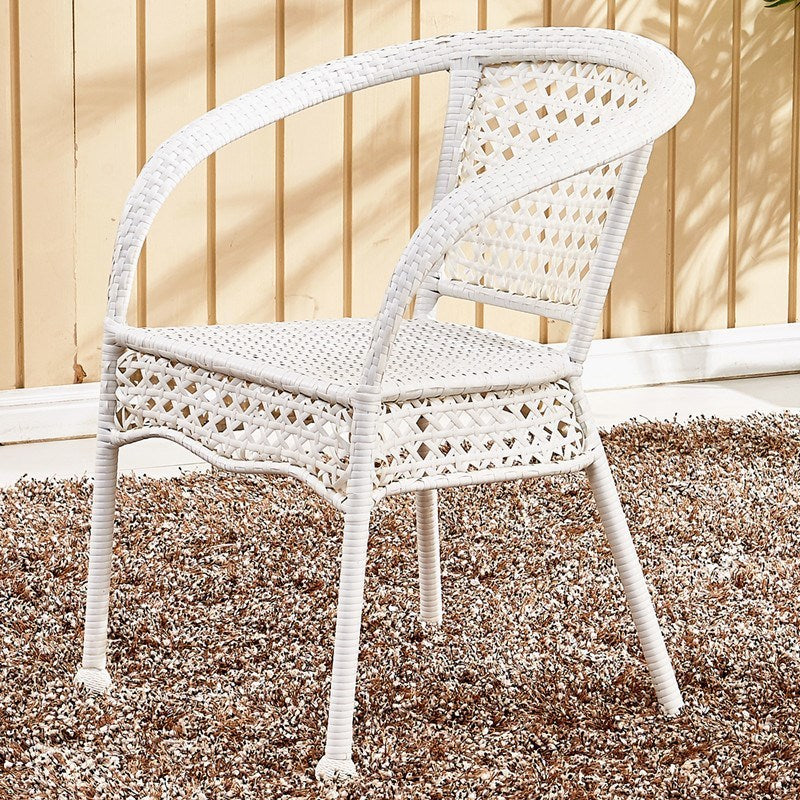 Vintage Curved Rattan Woven Lounge Chair