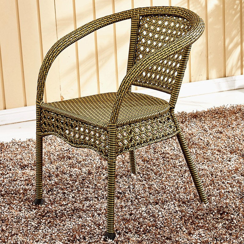 Vintage Curved Rattan Woven Lounge Chair
