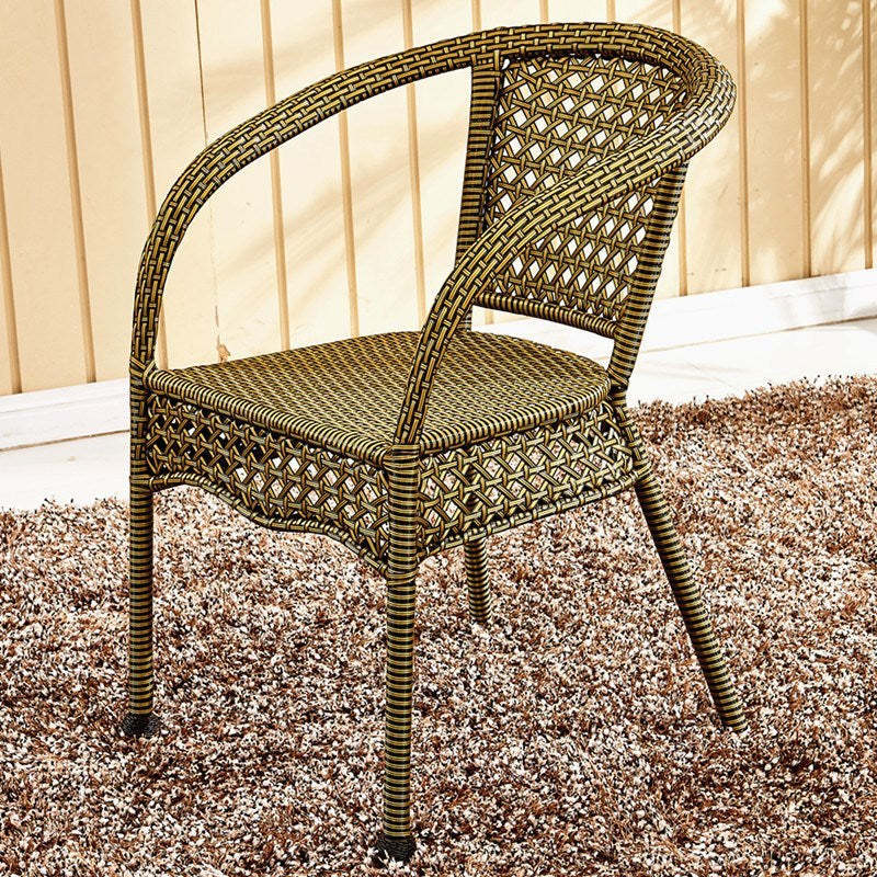 Lighom traditional curved lounge rattan accent chairs — Gold