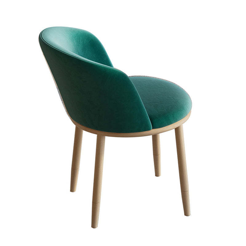 Nordic Round Fabric Wood Desk Chair