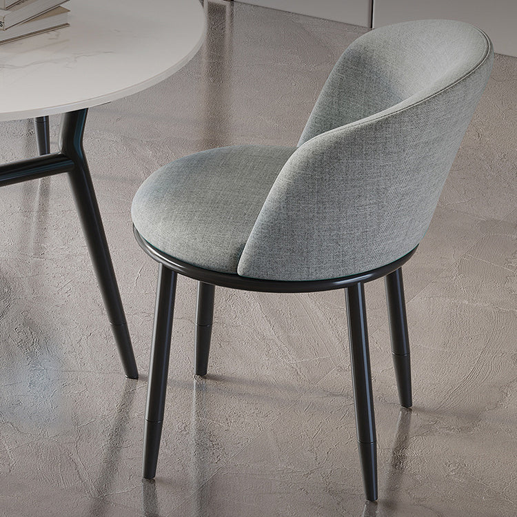 Nordic Round Fabric Wood Desk Chair